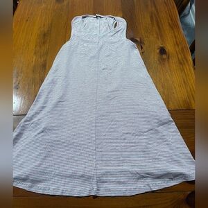 Toad&Co‎ Women's Red White Blue Micro Striped Sleeveless Mini Dress Size Large